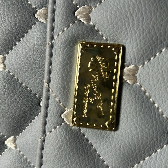 BETSEY JOHNSON  PURSE  NWT Gray/White with little white hearts, - Picture 5 of 7